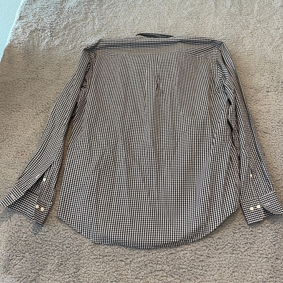 Peter Millar Shirt Mens Large Black & White Check Long Sleeve Button Front - Picture 8 of 9